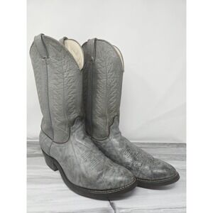Vintage‎ Laredo Exotic USA Leather Cowboy Western Gray Riding Mens Boots 9.5